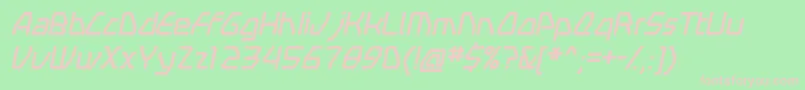 SwerveItalic-fontti – vaaleanpunaiset fontit vihreällä taustalla