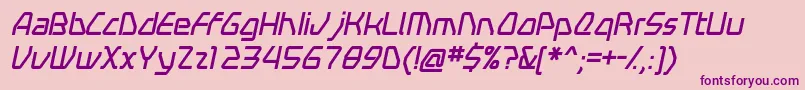 SwerveItalic-fontti – violetit fontit vaaleanpunaisella taustalla