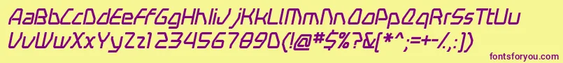 SwerveItalic Font – Purple Fonts on Yellow Background