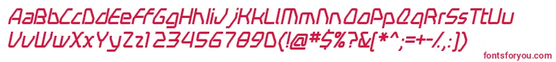 フォントSwerveItalic – 白い背景に赤い文字