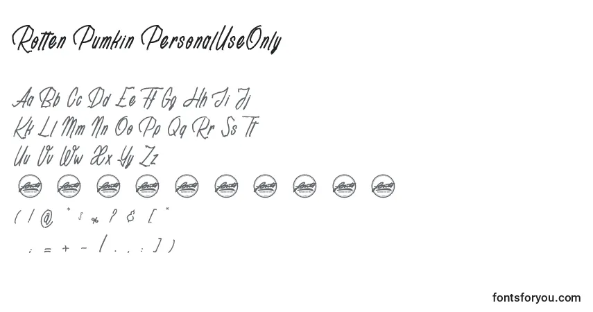 Schriftart Rotten Pumkin PersonalUseOnly – Alphabet, Zahlen, spezielle Symbole