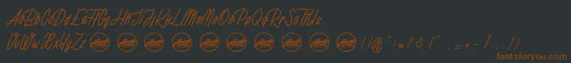 Rotten Pumkin PersonalUseOnly Font – Brown Fonts on Black Background