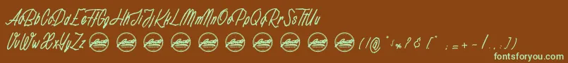 Rotten Pumkin PersonalUseOnly Font – Green Fonts on Brown Background