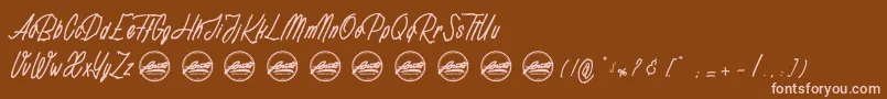 Rotten Pumkin PersonalUseOnly Font – Pink Fonts on Brown Background