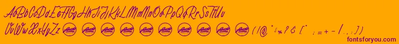 Rotten Pumkin PersonalUseOnly Font – Purple Fonts on Orange Background