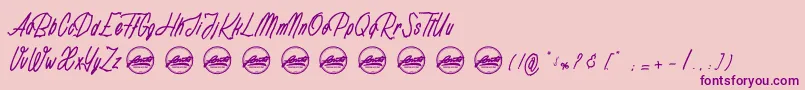 Rotten Pumkin PersonalUseOnly Font – Purple Fonts on Pink Background