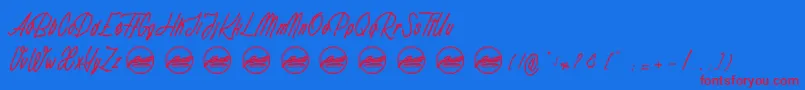 Rotten Pumkin PersonalUseOnly Font – Red Fonts on Blue Background