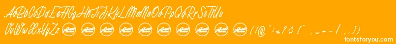 Rotten Pumkin PersonalUseOnly Font – White Fonts on Orange Background