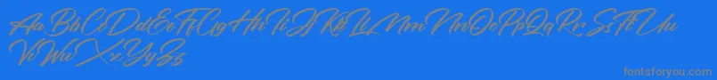 Rotterdalle Personal Use Only-Schriftart – Graue Schriften auf blauem Hintergrund