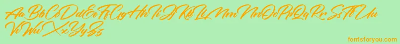 Rotterdalle Personal Use Only Font – Orange Fonts on Green Background