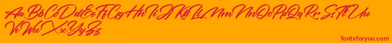 Rotterdalle Personal Use Only Font – Red Fonts on Orange Background