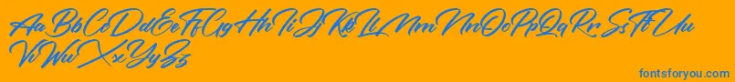 Rotterdalle Personal Use Only Font – Blue Fonts on Orange Background