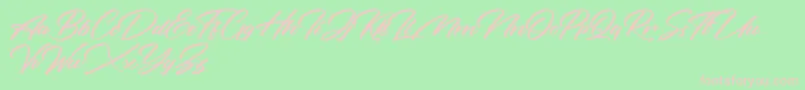 Rotterdalle Personal Use Only-Schriftart – Rosa Schriften auf grünem Hintergrund