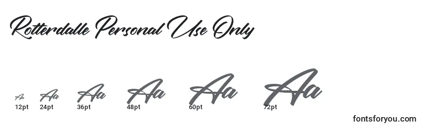 Größen der Schriftart Rotterdalle Personal Use Only (139172)