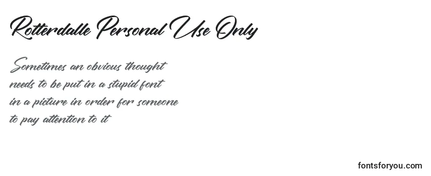 Schriftart Rotterdalle Personal Use Only (139172)
