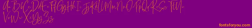 Rotterdam Demo Font – Orange Fonts on Purple Background