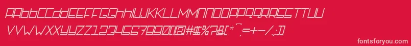 Czcionka Rotterdamz Italic – różowe czcionki na czerwonym tle