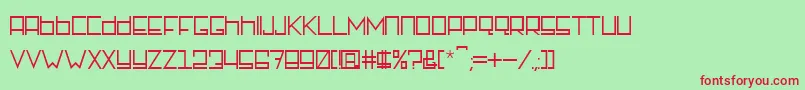フォントRotterdamz Regular – 赤い文字の緑の背景