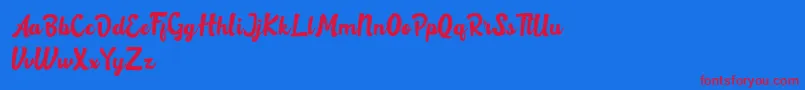 Rotterin Demo Font – Red Fonts on Blue Background