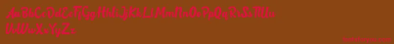 Rotterin Demo Font – Red Fonts on Brown Background