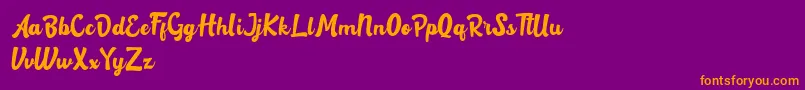 Rotterin Demo Font – Orange Fonts on Purple Background