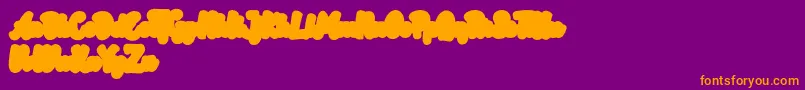 Rotterin Extrude Demo-fontti – oranssit fontit violetilla taustalla
