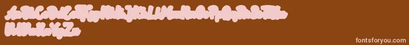Rotterin Extrude Demo-Schriftart – Rosa Schriften auf braunem Hintergrund