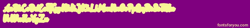 Rotterin Extrude Demo-Schriftart – Gelbe Schriften auf violettem Hintergrund