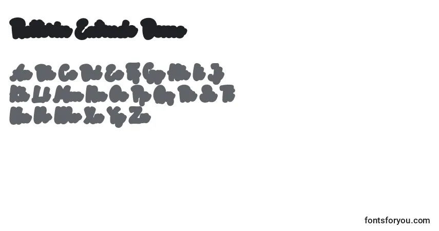 Schriftart Rotterin Extrude Demo (139179) – Alphabet, Zahlen, spezielle Symbole