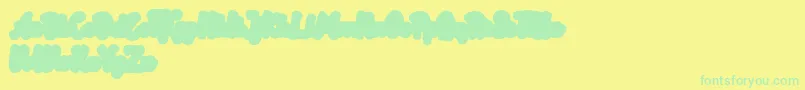 Rotterin Extrude Demo Font – Green Fonts on Yellow Background
