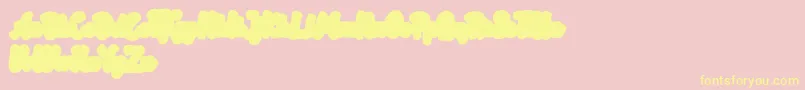 Rotterin Extrude Demo-Schriftart – Gelbe Schriften auf rosa Hintergrund