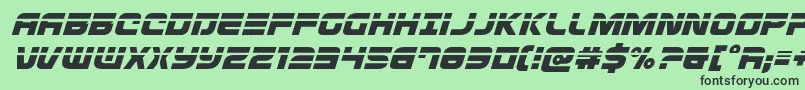 Шрифт Defconzerolaserital – чёрные шрифты на зелёном фоне
