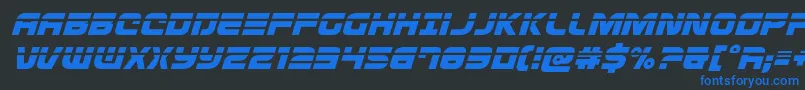 Шрифт Defconzerolaserital – синие шрифты на чёрном фоне