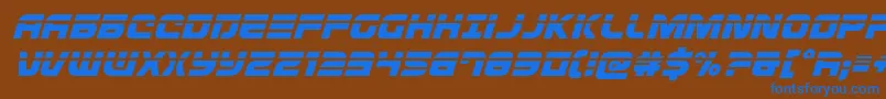 Шрифт Defconzerolaserital – синие шрифты на коричневом фоне