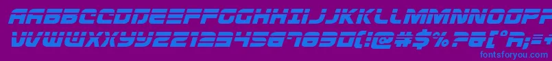 Defconzerolaserital Font – Blue Fonts on Purple Background