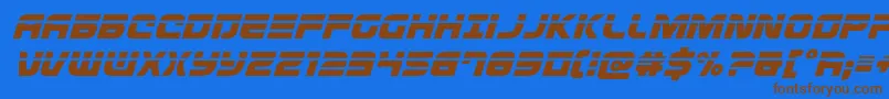 Шрифт Defconzerolaserital – коричневые шрифты на синем фоне