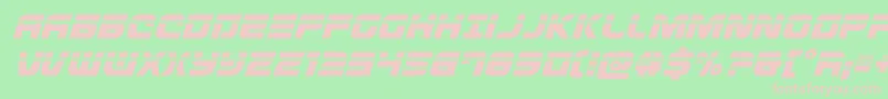 Defconzerolaserital-fontti – vaaleanpunaiset fontit vihreällä taustalla