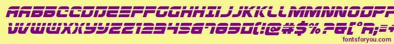 Defconzerolaserital Font – Purple Fonts on Yellow Background