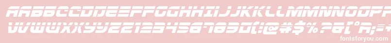 Defconzerolaserital-fontti – valkoiset fontit vaaleanpunaisella taustalla