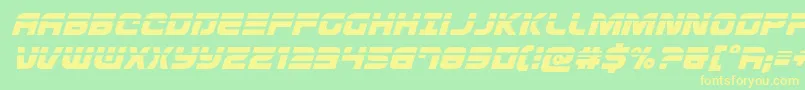 Defconzerolaserital-fontti – keltaiset fontit vihreällä taustalla
