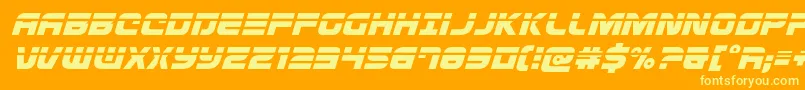 Defconzerolaserital Font – Yellow Fonts on Orange Background