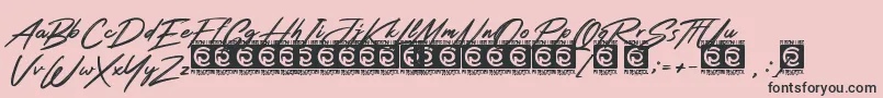 Rotters PersonalUse-Schriftart – Schwarze Schriften auf rosa Hintergrund