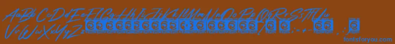 Rotters PersonalUse Font – Blue Fonts on Brown Background