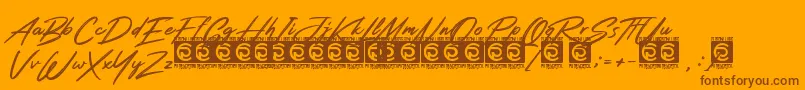 Czcionka Rotters PersonalUse – brązowe czcionki na pomarańczowym tle