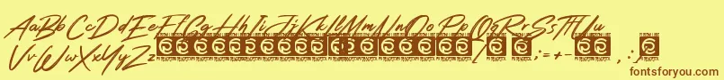 Rotters PersonalUse Font – Brown Fonts on Yellow Background