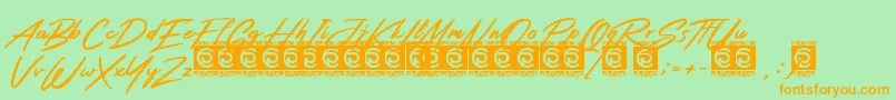 Rotters PersonalUse Font – Orange Fonts on Green Background