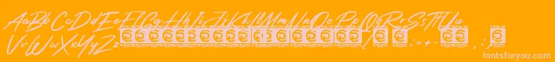 Rotters PersonalUse Font – Pink Fonts on Orange Background