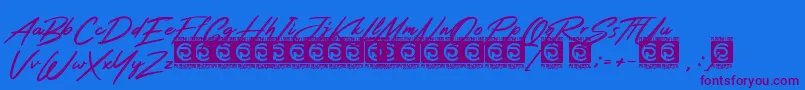 Rotters PersonalUse Font – Purple Fonts on Blue Background