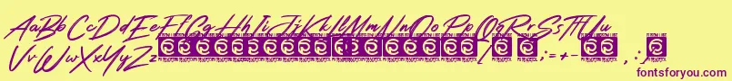 More about Rotters PersonalUse Font Rotters PersonalUse Font – Purple Fonts on Yellow Background