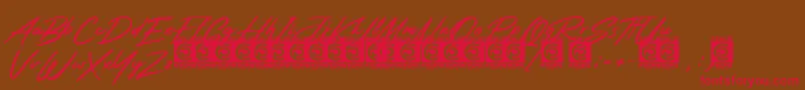 Rotters PersonalUse Font – Red Fonts on Brown Background